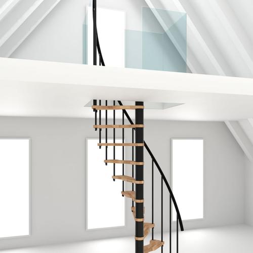 Minka Spindeltreppe Suono Smart Buche schwarz Wendeltreppe, 140×78 cm