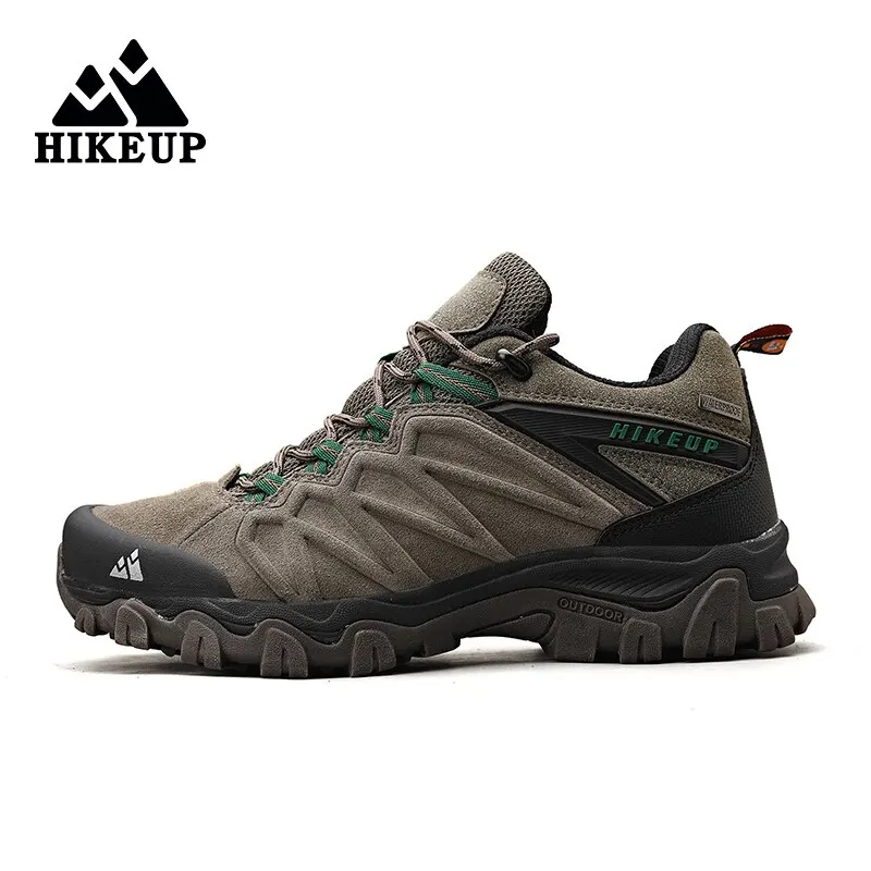 Hikeup hochwertige Leder Wanderschuhe langlebige Outdoor-Sport Männer Trekking Lederschuhe Schnürung Klettern Jagd Turnschuhe Image