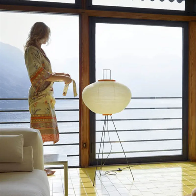 Akari 10A Boden Lampe Japanischen papier boden lampe weiß minimalist led desktop dekorative lampe villa kunst zimmer ecke studio lampe