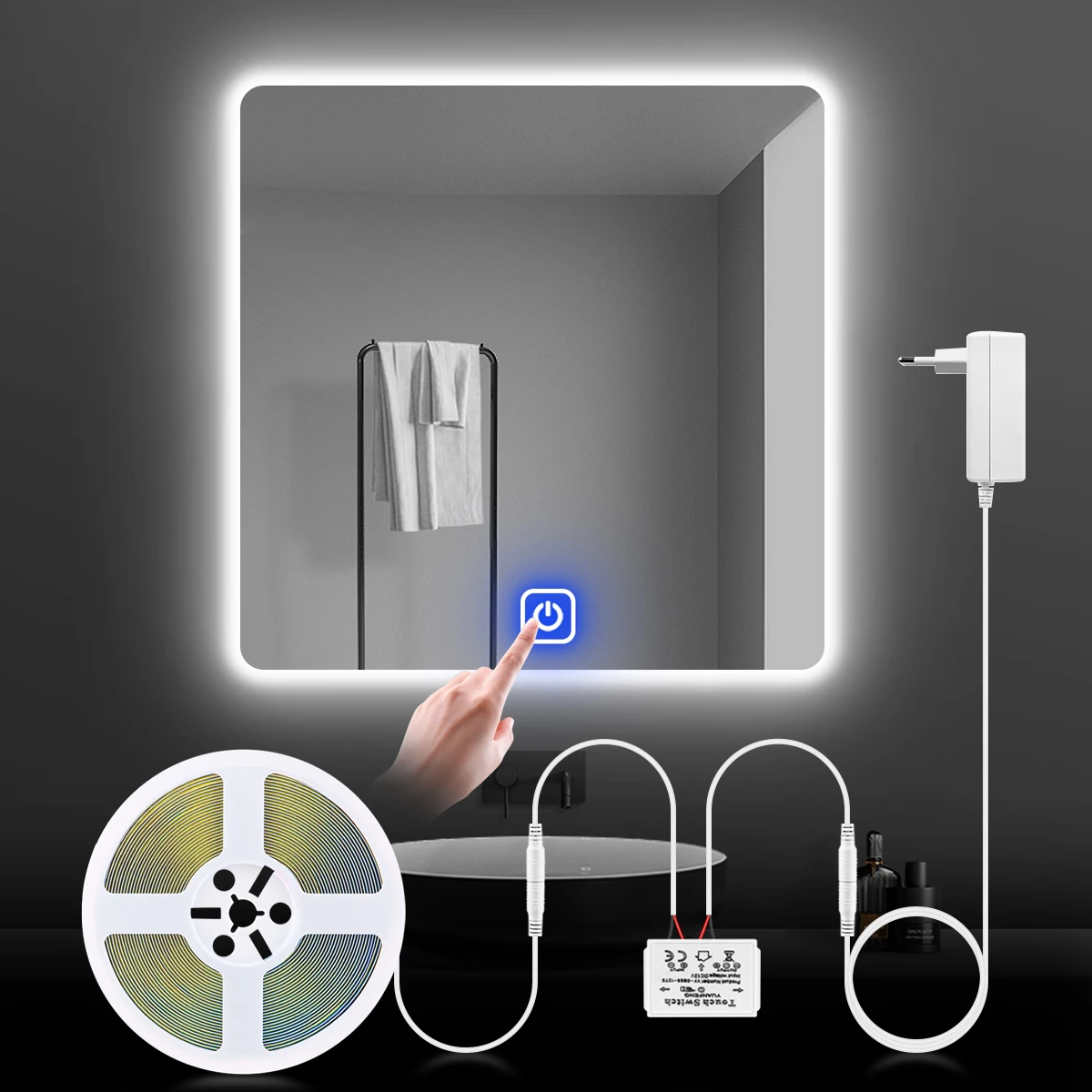 Bad Make-Up Spiegel LED Licht Streifen 12V Dressing Tisch Hintergrund Beleuchtung Dimmbare Touch Sensor LED Eitelkeit Licht Für decorat