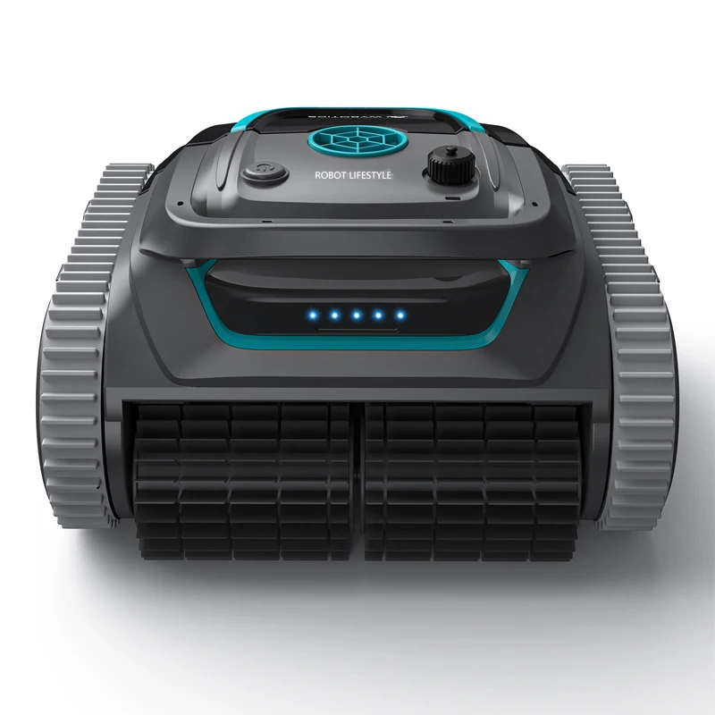 Roboter-Schwimmbadreiniger, kabellos, APP-Steuerung, wiederaufladbarer Lithium-Akku, 6400 mAh, Routenplanung für Fliesen, PVC, Mosaik, Zement Image