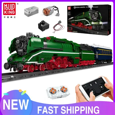 MOULD KING 12007 Technisches Autospielzeug Die APP&RC motorisierte BR18 201 Deutsche Express-Zugmodellbausteine Ziegel Kindergeschenk Image