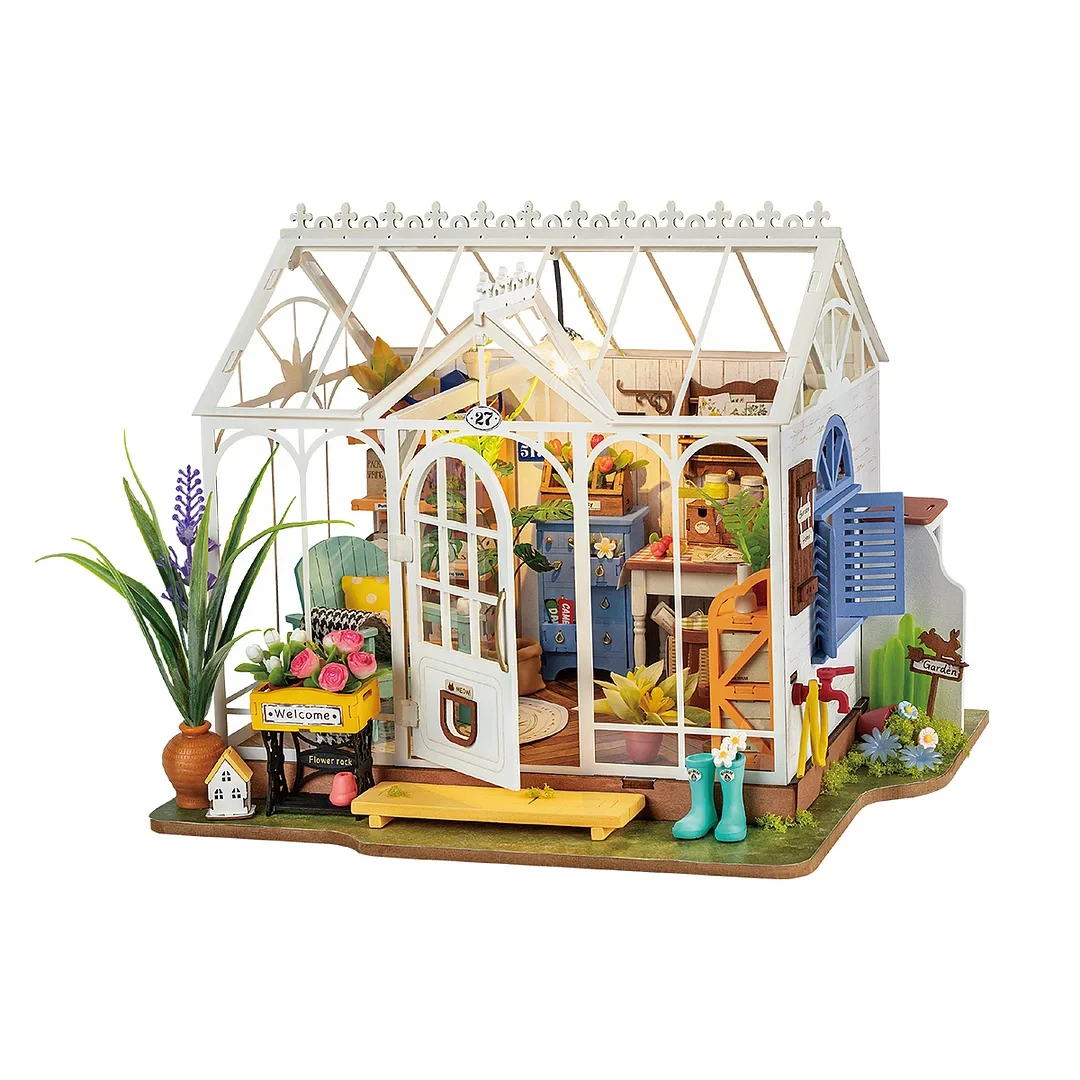 Robotime Rolife Dreamy Garden House DIY Miniaturhaus-Set für Mädchen und Teenager, Puppenhaus-Puzzle aus Holz, einfache Montage, Heimdekoration