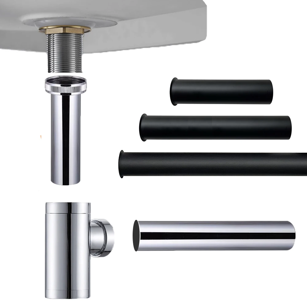 10–80 cm benutzerdefinierte Größe Abflussrohr Waschbecken Flaschenfalle Abfluss Badezimmer Waschbecken Pop-Up-Rohr benutzerdefinierte Länge Waschbecken verlängern Rohrverlängerung