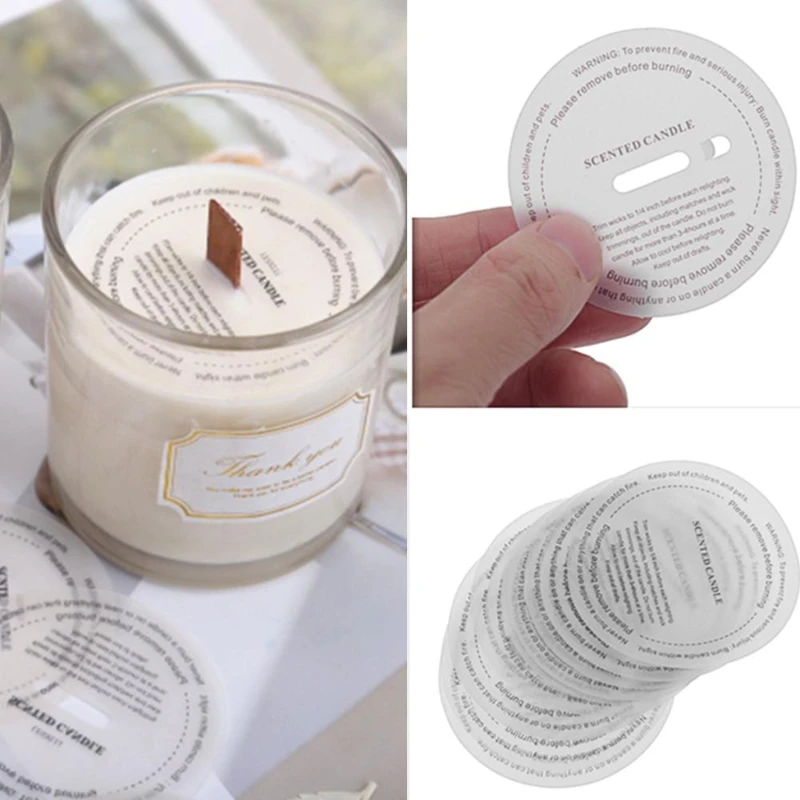 10 Stück DIY manuelle Duft kerze Aufkleber Etikett Tasse Aufkleber durchscheinende Kerze rundes Papier staub dichte Aufkleber Image