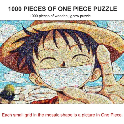 Mosaik Affe D Luffy Lächelndes Gesicht Jigsaw Puzzle Holz 1000 stücke Cartoon Anime One Piece