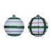Vickerman 733219 - 4" White Green / Red Stripe Glitter Ball Christmas Tree Ornament (6 Pack) (N231611D)