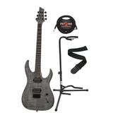 Schecter Sunset-6 Extreme 6-String Electric Guitar (Gray Ghost) with Stand Strap and Cable