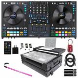 Rane FOUR Advanced Four-Channel Stems DJ Controller with Black Carrying Case Package