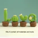 Handmade Cactus Love Potted Crochet Knitting Kits Wool Yarn Crochet Display Kit For DIY Beginner