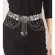 Ethnic Vintage Metal Belly Chains for Women Dancing Dress Belt Waist Chain Geometric Coin Long