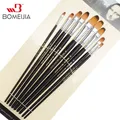 9Pcs Artist Paint Brushes Nylon Filbert Paint Long Handle Painting Brush Set for Oils Acrylic