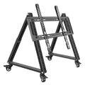 HILLPORT 32-70" TV Cart Free Lifting Rolling Mount Stand Trolley Plasma Screen LED LCD Monitor Low