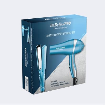 BaBylissPRO Nano Titanium Hair Dryer & 1.5" Flat Iron Set