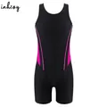 Kids Girls Legsuit Swimsuit Sleeveless One Piece Swimwear Sports Rashguard Shorty Wetsuit Surfing