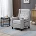 Light Gray Accent Chair Recliner Chair, Modern Button Tufted Wingback Recliner Chair, Manual Push Back Single Reclining Sofa