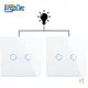 Bingoelec 1/2/3Gang 2Way Stair Wall Switch White Crystal Toughened Glass Touch 2Way Light Switch