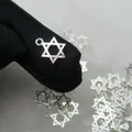 2PCS/Lot 925 Sterling Silver Jewish Judaism Star Pendant for Jewelry DIY Making Religious Handmade