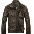 Men PU Leather Jackets New Motorcycle Men's Cotton Coat Autumn Winter Fleece Leather Jacket Jaqueta