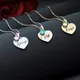 Stainless Steel Personalized Name Necklace Custom Heart Pendant 12 Birthstone Jewelry For Women