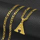 Shamty A-Z Letters Pendant Necklaces For Women Men Girls English Initial Alphabet Figaro Chains Gold