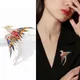 Temperament Phoenix Bird Crystal Brooches For Women Men Exquisite 5-color Enamel Flying Beauty Bird