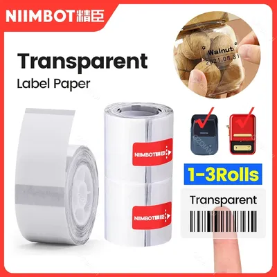 Niimbot B21 B3S Sticker Thermal Label Printer Paper Roll Transparent Waterproof Category Barcode