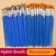 10/20/50Pcs Painting Brushes Set Art Round Flat Hair Nylon Hair Paint Brush Pen for Oil Acrylic