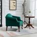 Tufted Throne Chair, Velvet Accent Wingback Armchair Small Arm Chairs Barrel Wood Legs Home Club Bedroom Lounge