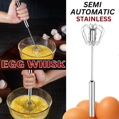 14" Semi Automatic Hand Push Whisk Blending and Whisking Tool