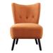 Unique Style Accent Chair Velvet Padded Seat Covering Button-tufted Chair Back Living Room Chair Lounge Chairs with Wood Legs