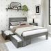 Plank and Beam Farmhouse Full Bed with Plank Headboard and Storage Drawers