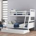 Twin over Full Bunk Bed with Ladder, Twin Size Trundle, Safety Guardrail