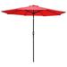 9 Foot Outdoor Patio Furniture Tilt Umbrella Round Red Polyester Fabric 8-rib Structure 92? x1Â½? Aluminum Pole for Sun Shade UV Protection Rain Shelter Canopy Garden