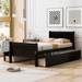 Twin Size Wood Platform Bed with 4 Drawers and Streamlined Headboard