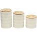 Home Basics 3 Piece Ceramic Canister Set with Bamboo Lids