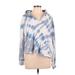 Ocean Drive Clothing Co. Pullover Hoodie: Blue Tie-dye Tops - Women's Size Medium