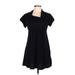 JFW Casual Dress - Mini Cowl Neck Short sleeves: Black Print Dresses - Women's Size Large