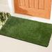 Sweet Home Stores Waterproof 3x3 Indoor/Outdoor Artificial Grass Rug for Patio Pet Deck 2 7 x 3 Green