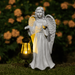 Solar Garden Statues Outdoor DÃ©cor Angel Outdoor Statues with LED Lantern Resin Garden Sculptures & Statues Garden Decor for Outside Patio Lawn Women Mom Gift