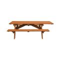 HomeRoots 525030 30 x 94 x 66 in. Cedar Chest Solid Wood Outdoor Picnic Table with Umbrella Hole