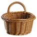 Imitation Rattan Wall Hanging Flower Basket Wall-mounted Sundries Basket (Light Brown)