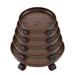 Fridja 12.6 inch Round Plant Stand with Universal Wheels Heavy Duty for Indoor Outdoor Large Rolling Dolly Planter Caddy on Casters to Carry Potted Flower Pot Round Metal Tray NO Holes Bronze