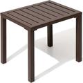 Outdoor Side Table Aluminum Rectangular Side/End Table Small Patio Coffee Bistro Table for Outdoor Indoor(Brown)