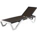 Alan Full Flat Alumium Frame and Polypropylene Resin Legs Patio Reclinging Adustable Chaise Lounge with Sunbathing Textilence for All Weather (Dark Brown Wicker)