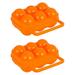 2pcs Outdoor Portable Egg Storage Box Picnic Portable Egg Holder (Orange)