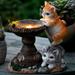 Cat Garden Figurines Outdoor Solar Statue - Multicolor LED Lights for Patio Lawn Yard - Housewarming Gift