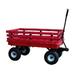 Millside Industries 04795 20 in. x 38 in. Red Plastic Deck Wagon with 4 in. x 10 in. Tires