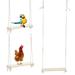 Chicken Swing Wooden Accessoriesï¼ŒPet Chicken Rooster Hen Chick Large Swing Suspension Bridge Ladder Perch Ladder Safety Toy Chewing Biting Playing for Chicken And Large Bird