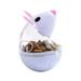 pet food dispenser Food Dispenser Funny Plastic Pet Supplies Cat Feeders Tumbler Little Mouse Pet Drain Pet Educational Toys Food Bowl (White)